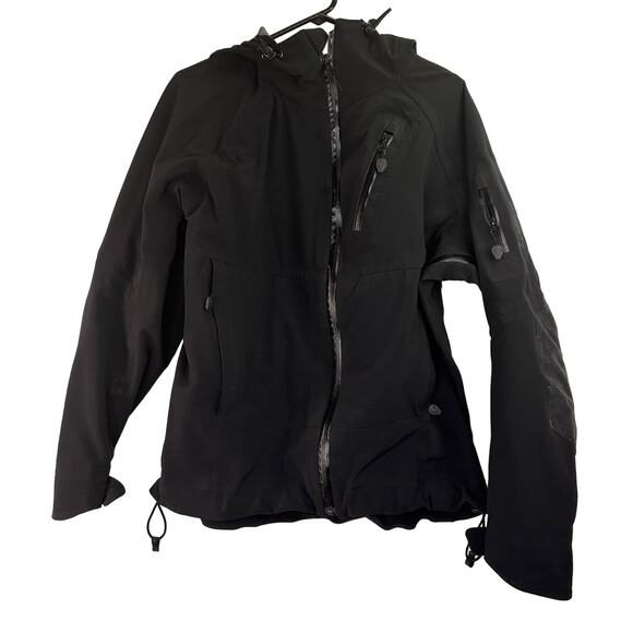 Forloh Men's Softshell Black Zip Up Jacket with Recco Technology Size Large